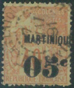 88115  - MARTINIQUE  - STAMPS: Yvert  # 14Ia (missing . after c)  -  FINE USED