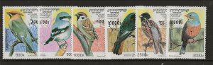 CAMBODIA Sc 1598-1603 NH issue of 1997 - BIRDS