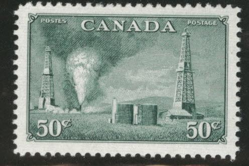 CANADA Scott 294 MH* 1950 50c oil well stamp