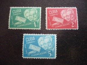 Stamps - Cuba - Scott# 396-398 - Mint Hinged Set of 3 Stamps