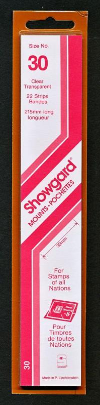 Showgard Stamp Mounts Size 30 / 215 CLEAR Background Pack of 22