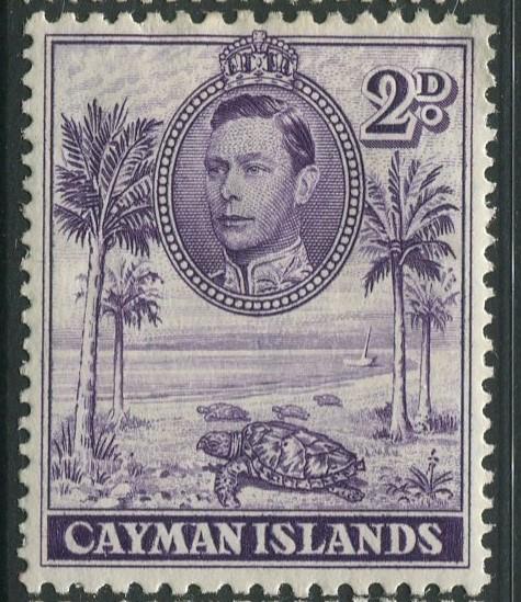 Cayman Islands -Scott 104a -KGVI Definitive Issue -1938- MH -Single 2d Stamp