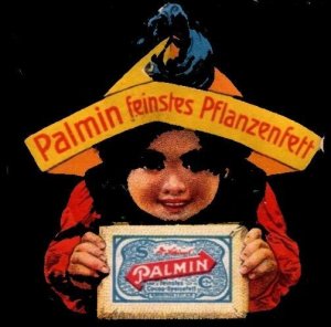 1950's Die Cut German Poster Stamp Palmin Finest Vegetable Fat (Margarine)