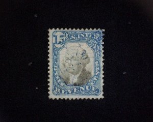 HS&C: Scott #R110 Used 15 cent Revenue. Cut cancel. VF US Stamp