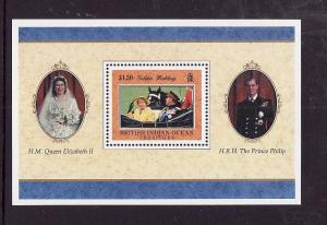 BIOT-Sc#195-unused NH sheet-QEII-50th Wedding anniversary-1997-