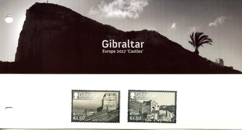 Gibraltar 2017 MNH Castles Europa 2v Set Presentation Pack Architecture Stamps