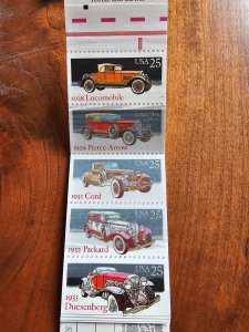 U.S. Scott #2385 Classic Cars Color Error Booklet of 20 Stamps