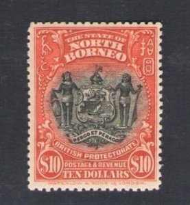 1911 North Borneo, Stanley Gibbons #183 - $10 black and brick-red - MLH*
