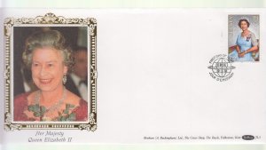 Jersey  1991 QE11 Polrtrait £2  on Benham Silk FDC