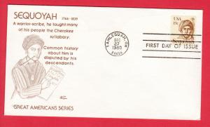 #1859 Sequoyah American Indian - Bazaar Cachet