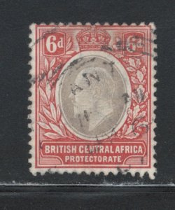 British Central Africa 1907 King Edward VII 6p Scott # 73 Used