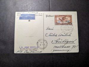 1931 Egypt Airmail LZ 127 Graf Zeppelin Cover Cairo to Stuttgart Germany