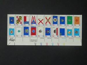 BOBPLATES #1633-82 State Flags Plate Block of 20 F-VF NH See Details for #'s