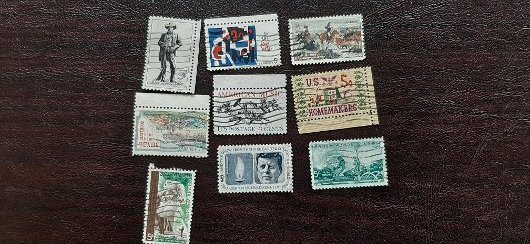 US Scott #1242-1260; 19 used stamps of 1964; sound, off paper, most VF or better