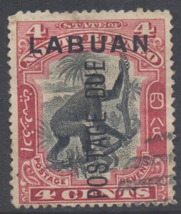 Labuan North Borneo Scott J3 - SG D3, 1901 Postage Due 4c used cto