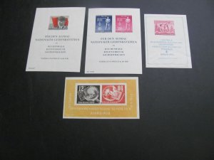 GERMANY DDR MNH 1950S 5 SOUVENIR SHEETS  B21 HAS A DARK DOT ON THE BACK (196)