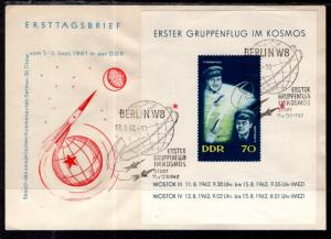 Germany DDR 630 Space Souvenir Sheet U/A FDC