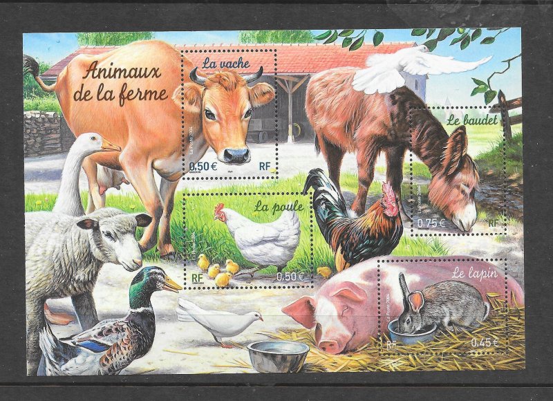 FRANCE #3021a FARM ANIMALS M/S MNH