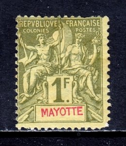 Mayotte - Scott #19 - MH - Thin, paper adhesion/rev., 2 pulled perfs - SCV $32