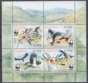 2012 Uganda 3000-3003VB+Tab WWF / Birds 16,00 €