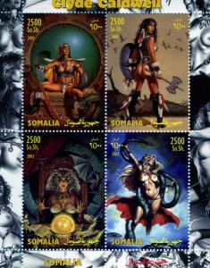 Somalia 2003 CLYDE CALDWELL Fantasy Art Sheet Perforated Mint (NH)