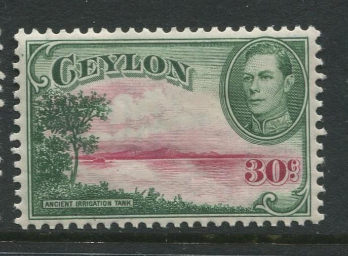 Ceylon -Scott 285 - KGVI Definitive Issue - 1938 - MVLH - Single 30c Stamp