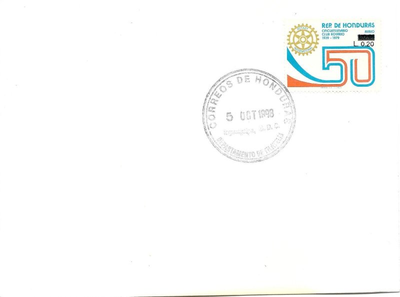HONDURAS 1993 50 ANNIVERSARY OF ROTARY CLUB ROTARY INTERNATIONAL OVPT STAMP