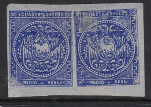 Ecuador SC 2c Imperf Pair Item 2 MOG (8frv)
