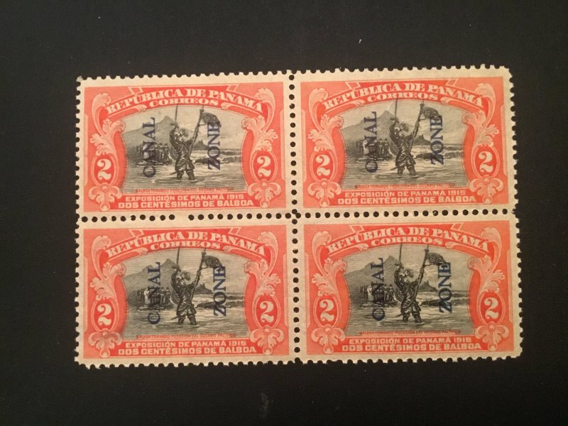 US Canal Zone 43 Block of 4 VF NH tropical gum LL Stamp w/thin