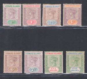 1890 Leeward Islands - Stanley Gibbons #1-8 - Full Series - MH*