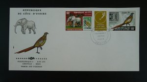 bird elephant Philexafrique 1979 stamps exhibition FDC Ivory Coast