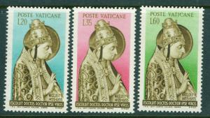 VATICAN Scott 197-9 MNH** 1955 Pope Nichoas V set CV$1.25