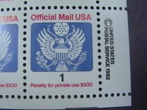 U.S.# O143-MINT/NH-COPYRIGHT BLOCK OF 4---$.01-OFFICIAL--1989