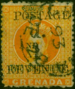 Grenada 1890 1d on 2s Orange SG44 Fine Used (2)