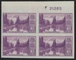 US, Scott #758, 3¢ National Parks issue,  NGASI LH,  Block of 4 , CV $2.00+