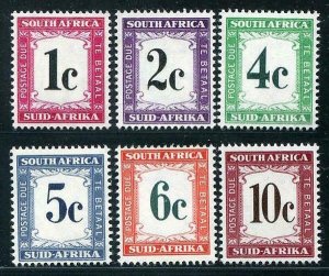 HERRICKSTAMP SOUTH AFRICA Sc.# J46-51 1961 New Design Dues Mint NH