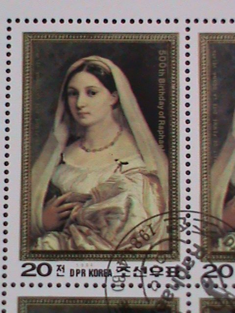 ​KOREA-1984-SC#2363 LA DONNA VELATA- BY RAPHAEL CTO FULL SHEET-VERY FINE