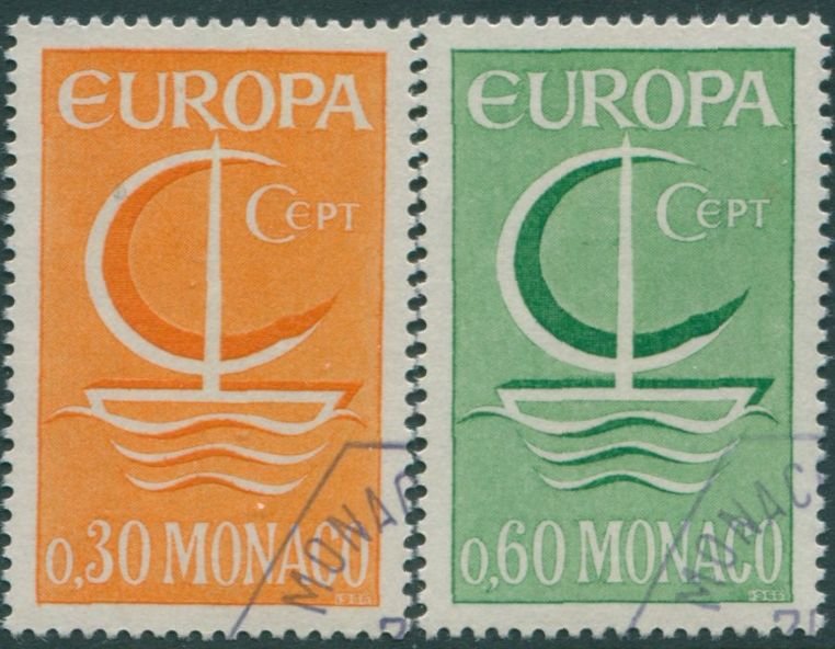 Monaco 1966 SG856-857 Europa ship set FU