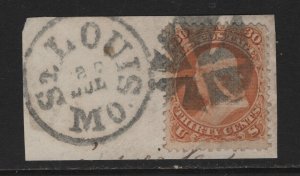 100 used on piece with APS cert neat  cancel nice color cv $ 1000 ! see pic !