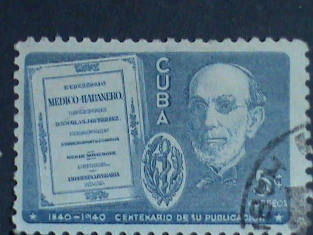 ​CUBA-1940 SC#364-5 DR. NICOLAS GUTIERREZ- CUBA USED VERY OLD STAMP-VERY FINE