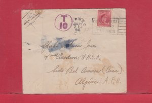 VERY RARE ** ALGERIA POSTAGE DUE ** War issue cover block 4 dues, Canada cover