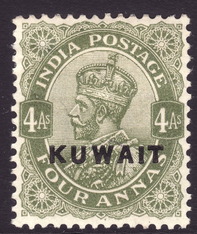 1923 - 1924 Kuwait KGV 4 Anna issue MMHH thin Sc# 8 Wmk 39 CV $11.50