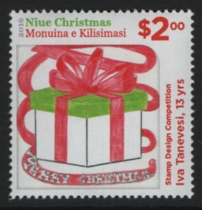 Niue 2016 MNH Sc 945 $2 Gift box by I Tanevasi Christmas Drawings