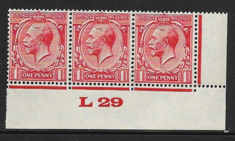 1d Scarlet Block Cypher Control L29 imperf UMOUNTED MINT/MNH