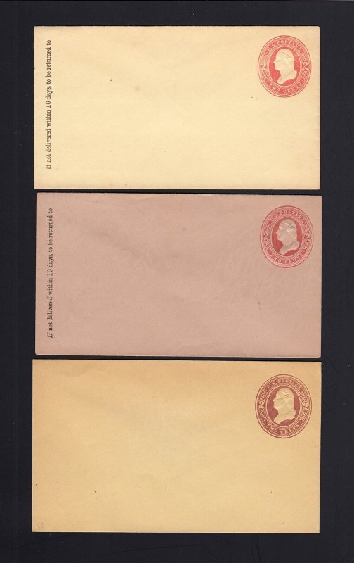 U227/U284 (6) Mint 2c Envelopes Cat. $83.00 