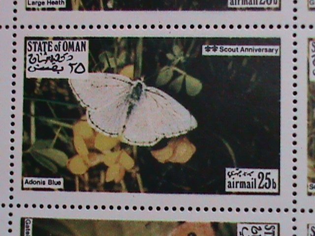 OMAN -COLORFUL LOVELY BUTTERFLIES MNH S/S-EST.VALUE $12 WE SHIP TO WORLD WIDE