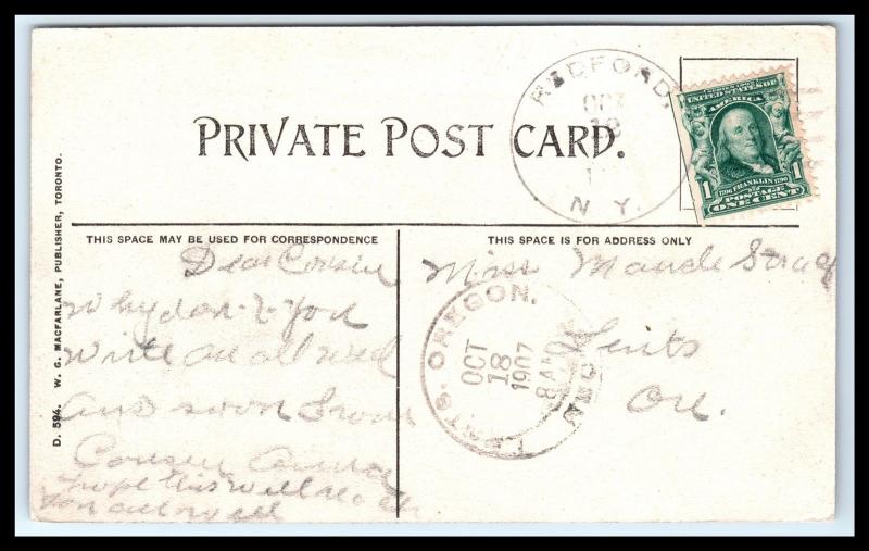 GOLDPATH: US POSTCARD 1907, REDFORD, N.Y. _CV34_P9