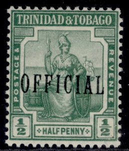 TRINIDAD & TOBAGO GV SG O12, ½d green, LH MINT. 