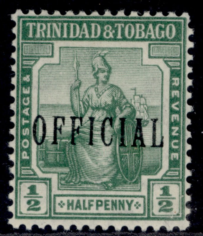 TRINIDAD & TOBAGO GV SG O12, ½d green, LH MINT. 