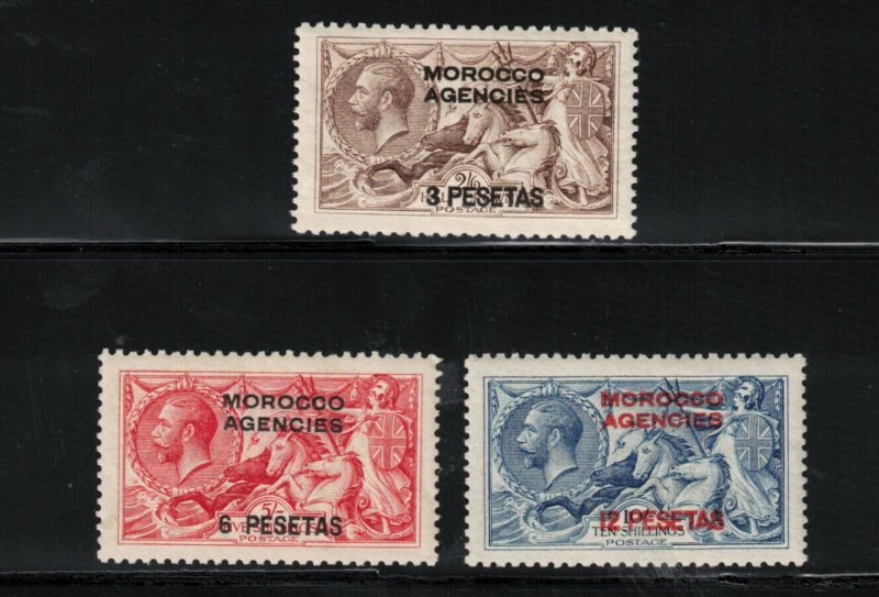 Great Britain Offices In Morocco #55 #56 #57 Very Fine Mint Set